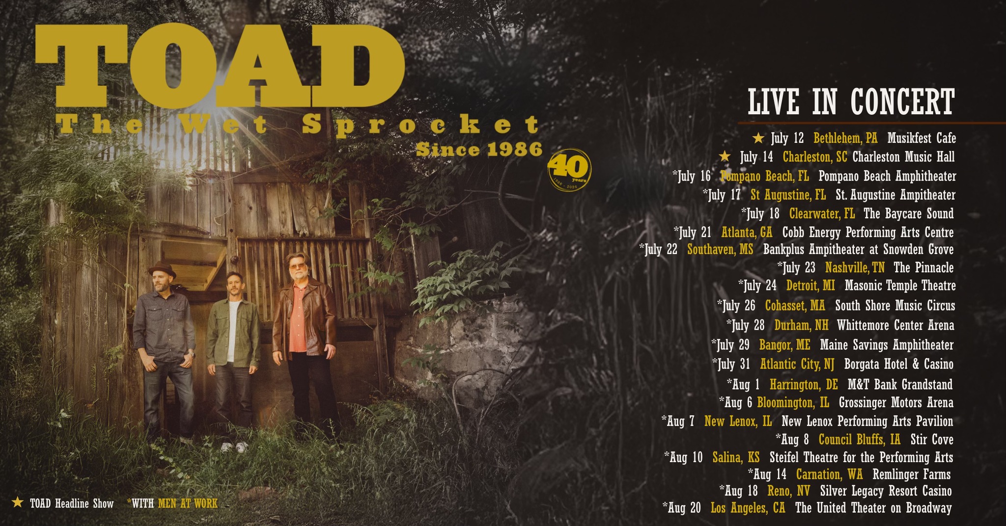 Toad The Wet Sprocket Tour Poster 2026